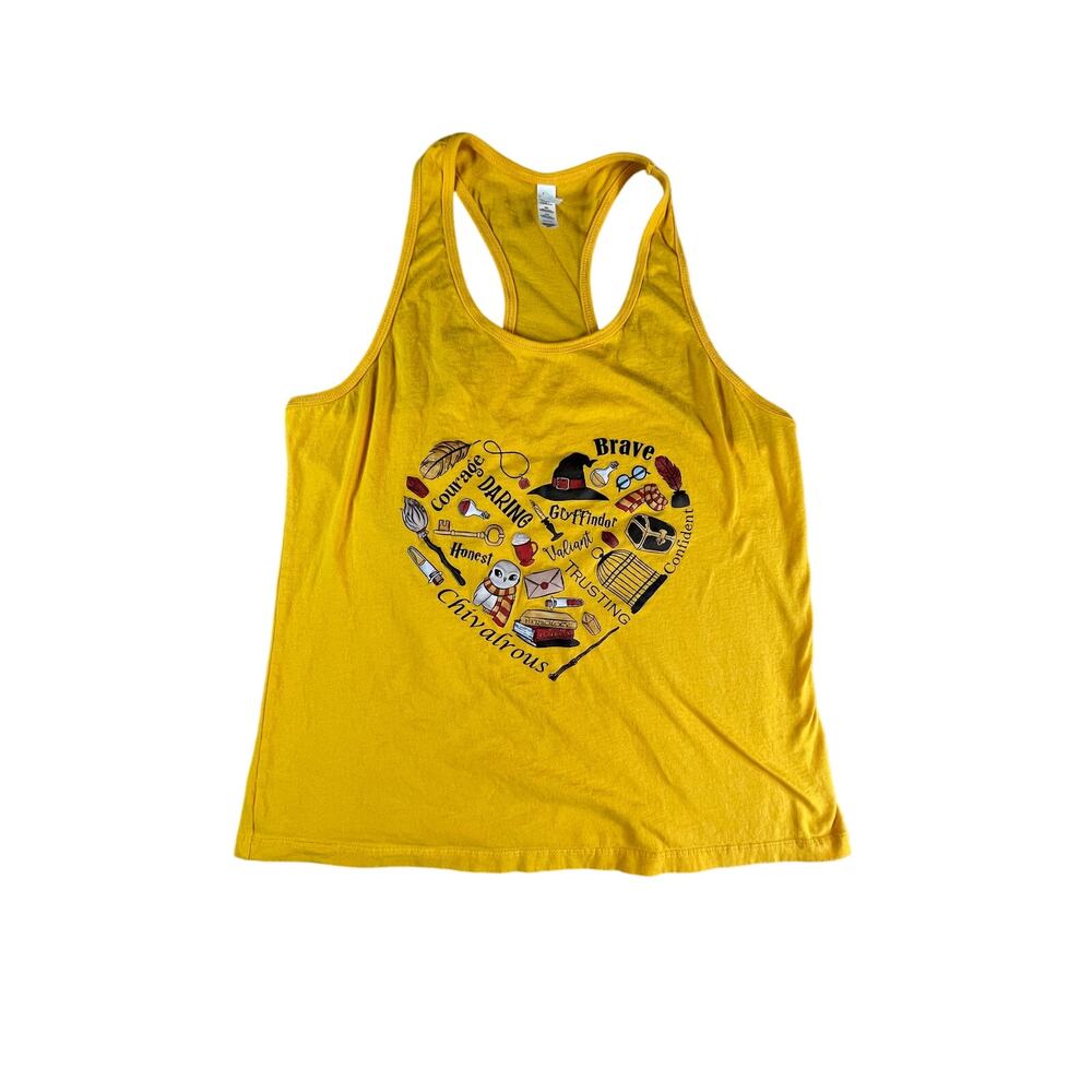 Harry Potter Shirt Womens XXL 2XL Yellow Tank Gryffindor Universal Studios NWOT